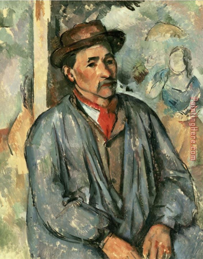 Paul Cezanne Farmer in Blue Shirt 1895 97